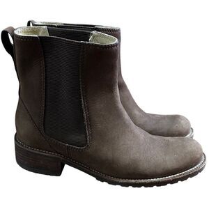 Women’s LL Bean Brown Leather Chelsea Ankle Pull-On Boots Size 8M